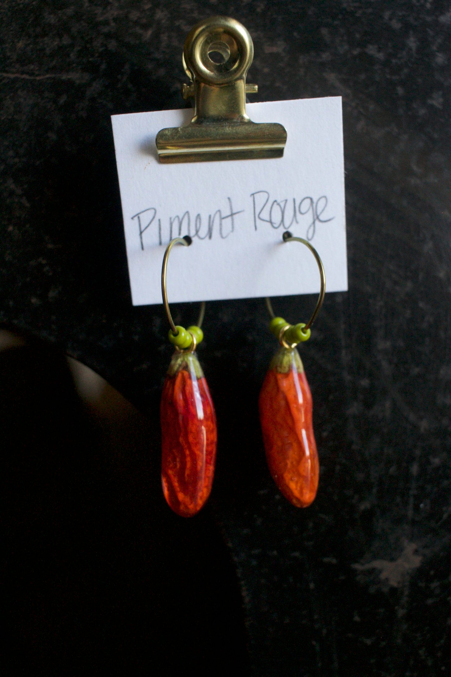 Piment Rouge Hoop Dangles