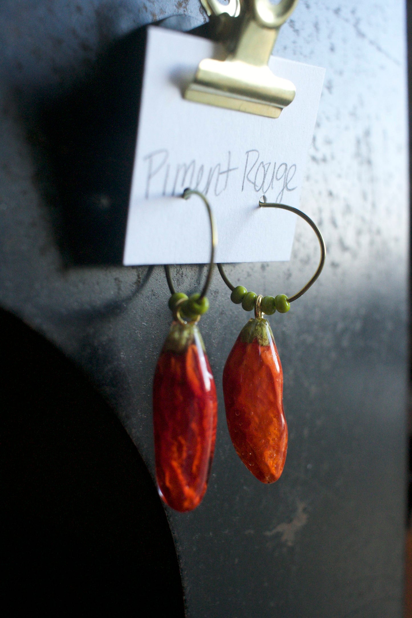 Piment Rouge Hoop Dangles